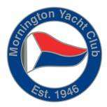 blue and red sail inside a blue circle shape with grey text.