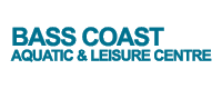 Blue text Bass Coast Aquatic and Leisure Centre.